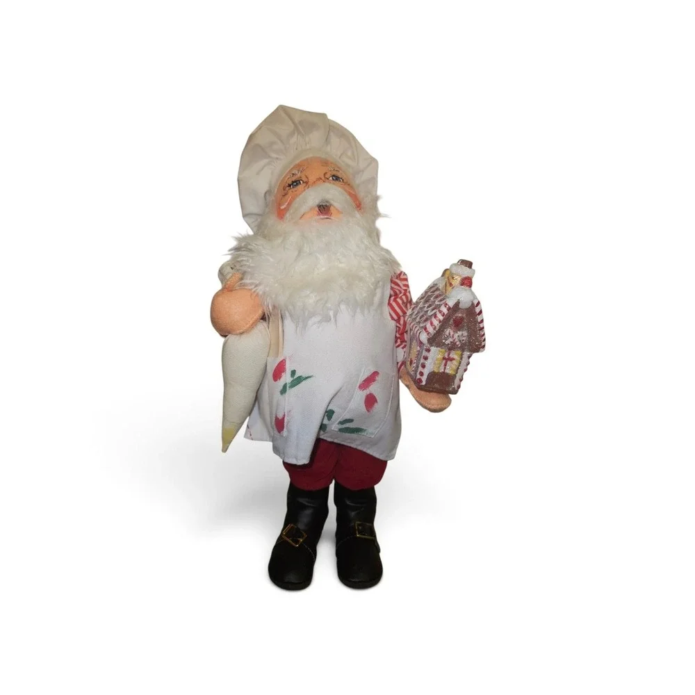 Santa and Mrs Claus Baking Figures Christmas Kitchen Decor Folk Art Set of 2